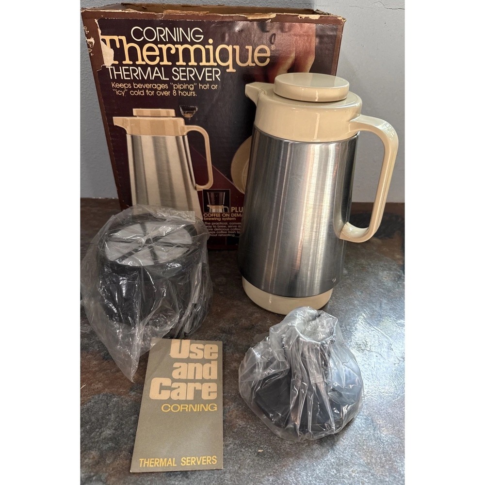 Corning Thermique 1 Qt Thermal Server Coffee Carafe Cone Vintage 8030-2